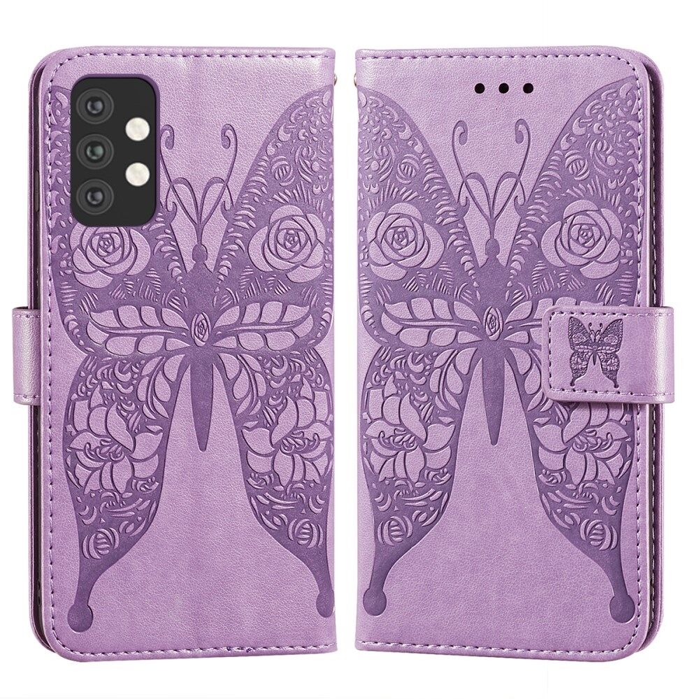 Samsung Galaxy A32 5G Kohokuvioitu ruusu Butterflies kuvio nahka lompakko  Stand asia