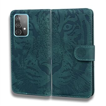 Painettu Tiger Pattern Stand Lompakkokotelo Nahkasuoja Samsung Galaxy A52 4G/5G / A52s 5G