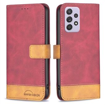 BINFEN COLOR BF Nahkakotelo Series-7 Samsung Galaxy A52 4G/A52 5G/A52s 5G, Style 11 Stand Lompakko Design Putoamista estävä Folio Flip PU-nahkakotelo pehmeällä TPU-sisäkotelolla