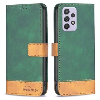 BINFEN COLOR BF Nahkakotelo Series-7 Samsung Galaxy A52 4G/A52 5G/A52s 5G, Style 11 Stand Lompakko Design Putoamista estävä Folio Flip PU-nahkakotelo pehmeällä TPU-sisäkotelolla