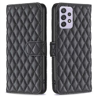 BINFEN COLOR Samsung Galaxy A52 4G / 5G / A52s 5G PU-nahkakuori, BF Style-14 painettu Rhombus lompakon suojus Matta puhelintelineen Stand