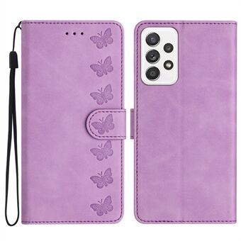 Samsung Galaxy A52 5G / A52 4G / A52s 5G pudotuskestävälle Butterfly-kuormitukselliselle kuori-nahkaiselle Stand puhelinkotelolle