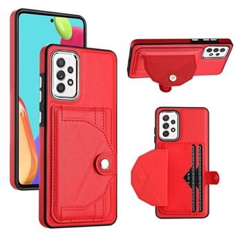 YB Leather Coating Series-4 Samsung Galaxy A52 4G / 5G / A52s 5G korttitelineen puhelimen suojus Kickstand nahka + TPU kotelo