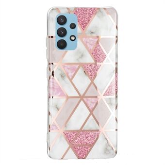 IMD Design Galvanoitu marmorikuvioinen TPU-puhelimen suojakuori Samsung Galaxy A32 4G:lle (EU-versio)