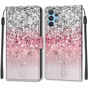 Säädettävä Stand kuviotulostus Design Nahkainen puhelinkotelo kätevällä hihnalla Samsung Galaxy A32 4G:lle (EU-versio)