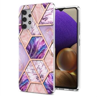 [Tukee langatonta latausta] Marmorikuviotulostus IMD Galvanoitu pehmeä TPU-puhelinkotelo Samsung Galaxy A32 4G:lle (EU-versio)