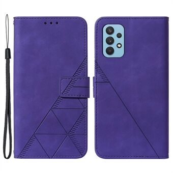 Painettu Design Stand Puhelinkotelo Rannehihna Putoamista estävä PU-nahkainen matkapuhelinkuori Samsung Galaxy A32 4G:lle (EU-versio)