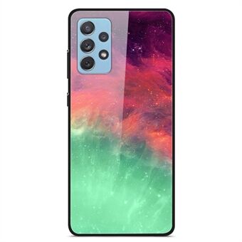 Samsung Galaxy A32 4G (EU-versio) -kuviotulostus Design Puhelinkotelo Kova PC Karkaistu lasi Takaosa + Pehmeä TPU Iskunvaimennussuoja