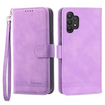 DIERFENG DF-03 PU nahkainen puhelinkuori Samsung Galaxy A32 4G (EU-versio), Stand Wallet Lines painettu kotelo