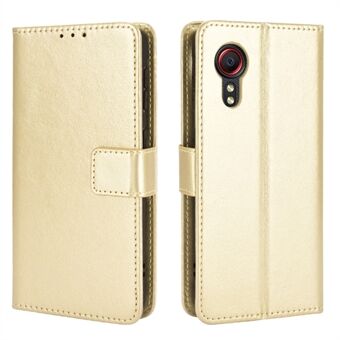 Crazy Horse Texture Wallet Design PU-nahkainen Stand suojakuori Samsung Galaxy Xcover 5:lle