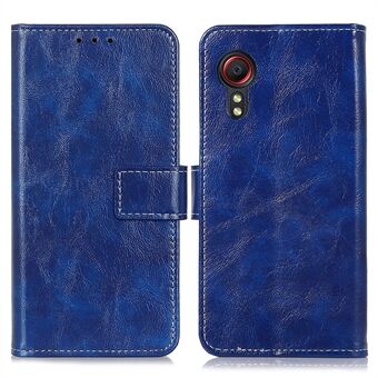 Vintage Crazy Horse Texture Lompakkoteline Stand puhelinkotelo Samsung Galaxy Xcover 5/Xcover 5s:lle