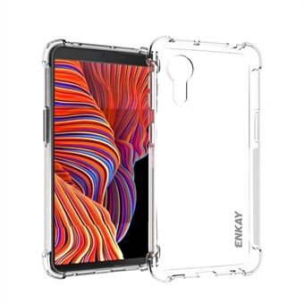 ENKAY HAT Prince ENK-PC109 Liukumaton muotoilu 4 Kulmaa Paksu Turvatyyny Joustava Läpinäkyvä TPU Suojakuori Samsung Galaxy Xcover 5:lle