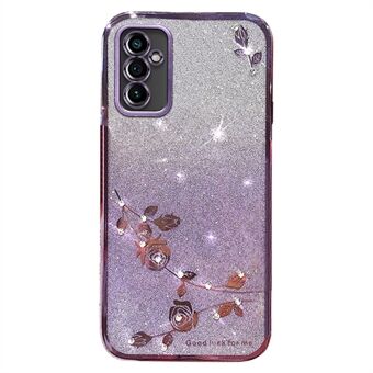 Samsung Galaxy A82 5G Gradient Glitter Powder TPU Cover tekojalokivikoristelulle, kukkakuvioinen puhelimen kuori