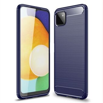 Samsung Galaxy A22 5G (EU-versio) Scratch TPU-suojakotelo, sormenjälkiä estävä hiilikuituharjattu puhelimen suojus