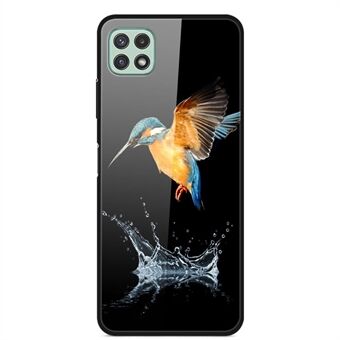 Premium Tempered Glass Tyylikäs Pattern Printing Design PC + TPU-hybridipuhelinkotelon kansi Samsung Galaxy A22 5G:lle (EU-versio)