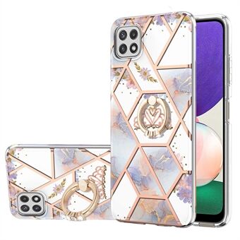 Samsung Galaxy A22 5G (EU-versio) IMD Design Marble Pattern -puhelimelle pehmeä TPU-puhelimen suojakuori Ring