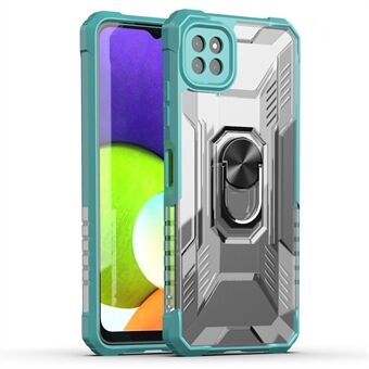 RUGGED SHIELD Armor putoamista estävät tarkat leikkaukset Kickstand Design PC+TPU puhelinkuori Samsung Galaxy A22 5G (EU-versio)/F42 5G/Wide 5