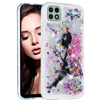 Scratch puhelimen takakuori Glitter Quicksand TPU kuviotulostus puhelimen kuori Samsung Galaxy A22 5G (EU-versio)