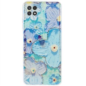 Samsung Galaxy A22 5G (EU-versio) Kulutusta kestävälle Epoksi tekojalokivi Decor TPU -kotelolle IMD Flower Pattern -pudotuksenkestävä puhelimen kansi