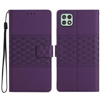 Slim Fit puhelimen suojakuori Samsung Galaxy A22 5G:lle (EU-versio), ihoa koskettava lompakko Retro-kuvioinen Stand , nahkainen puhelinkotelo