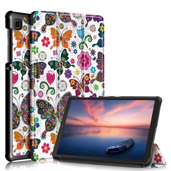 Tri-fold Stand PU-nahkakuvioitu tablettisuojus älykäs kansi Samsung Galaxy Tab A7 Lite 8,7 tuuman T220 / T225 -mallille.