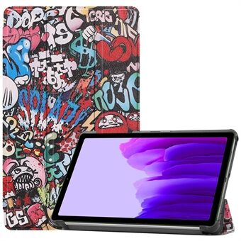 Iskunkestävä kuvioidulla painatuksella varustettu kolmiosainen nahkakotelo Samsung Galaxy Tab A7 Lite 8.7-tuumaiselle / T220 / T225 laitteelle