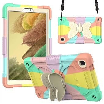 Butterfly Shape Kickstand Design Color Contrast Tablet Suojakotelo olkahihnalla Samsung Galaxy Tab A7 Lite 8,7 tuumalle