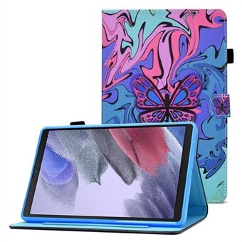 Samsung Galaxy Tab A7 Lite 8,7 tuuman T220 / Stand ommeltava PU-nahkainen katselutelineen kotelo koko vartaloa suojaava kuviotulostus Magneettinen kansi korttipaikalla / kynäpidike