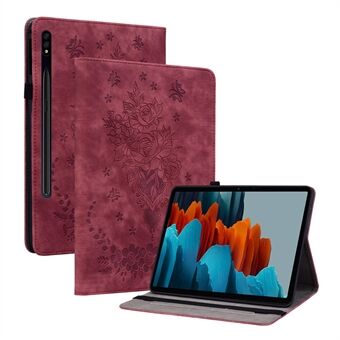 Samsung Galaxy Tab S7+ / S7 FE / S8+ painettu kansi, jossa kynäpidike PU-nahkainen Stand tablettikotelo