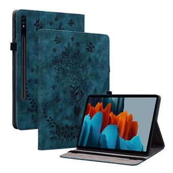 Samsung Galaxy Tab S7+ / S7 FE / S8+ painettu kansi, jossa kynäpidike PU-nahkainen Stand tablettikotelo