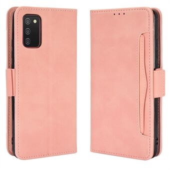 Täysin suojaava Stand Design Wallet-puhelimen suojakuori, jossa on useita korttipaikkoja Samsung Galaxy A03s:lle (166,5 x 75,98 x 9,14 mm)