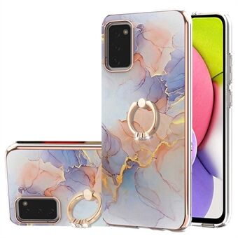 Samsung Galaxy A03s (166.5 x 75.98 x 9.14mm) Ring Kickstand Puhelinkotelo YB IMD -sarja-6 Elektrolytoitu kehys TPU-kotelo Naarmuja kestävä IMD-takakansi