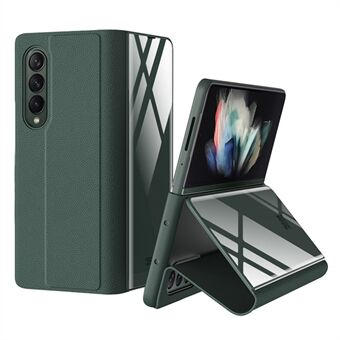 GKK Samsung Galaxy Z Fold3 5G Nahkapäällysteinen PC + Stand lasi Hybridikotelo Puhelintelineen kansi