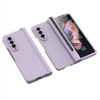 Samsung Galaxy Z Fold3 5G kumipäällysteiselle pinnalle kynän paikka Design Kova PC-puhelimen kuoren suojus lasisella näytönsuojalla