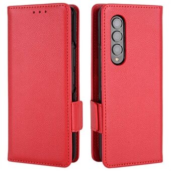 Samsung Galaxy Z Fold3 5G:lle sivumagneettinen lukko Litchi Texture PU-nahkainen puhelinkotelo Stand Lompakko Folio Flip Cover