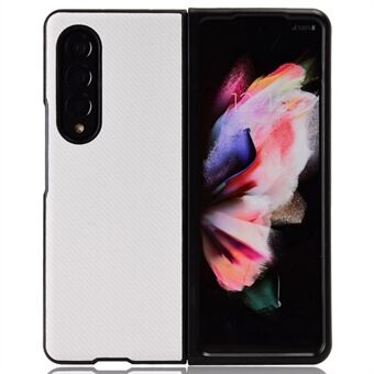 Samsung Galaxy Z Fold3 5G Scratch puhelimen kotelolle Hiilikuiturakenne PU-nahkapäällysteinen PC:n takakuori