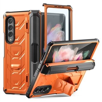 Samsung Galaxy Z Fold3 5G SM-F9260 Rugged Series -kynäpidike Sarana-puhelinkotelolle Pudotuksenkestävä tukijalusta TPU + PC-suojus