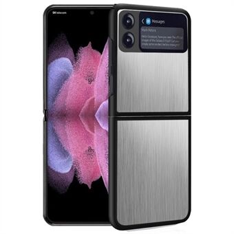 Samsung Galaxy Z Flip3 5G ruostumaton Steel+ PC + TPU harjattu kääntyvä puhelimen kotelo