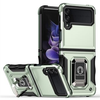 Samsung Galaxy Z Flip3 5G Ring Kickstand Hard PC + Soft TPU Dual Layer Protection -hybridipuhelinkotelo