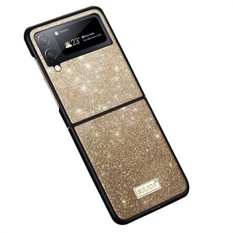 SULADA Samsung Galaxy Z Flip3 5G Glitter Sequins -puhelimen suojakuori PU-nahkapäällysteinen PC + TPU-hybridikotelo