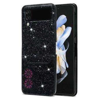 Samsung Galaxy Z Flip3 5G korttipaikka Design Laser Carving Glitterry Starry Style PU-nahkapäällysteinen kova PC-kotelo Iskunkestävä takakansi