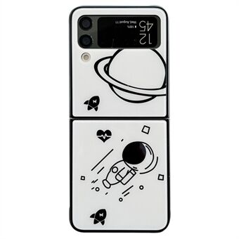 Samsung Galaxy Z Flip3 5G Astronaut Pattern Lasi+PC-puhelinkotelolle Taitettava puhelimen kansi