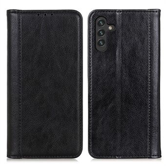 Haljasnahkainen Tyylikäs Litchi Texture Wallet Stand Automaattisesti imeytyvä magneettinen sulkeutuva läppäkuori Samsung Galaxy A13 5G / A04s 4G:lle (164,7 x 76,7 x 9,1 mm)