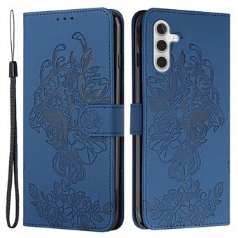 Painettu Tiger Pattern PU-nahkainen puhelinkotelo Iskunkestävä teline- Stand rannehihnalla Samsung Galaxy A13 5G / A04s 4G:lle (164,7 x 76,7 x 9,1 mm)