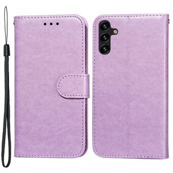 Kaksipuolinen magneettikiinnitys, yksivärinen PU-nahkainen Stand Flip-kansipuhelinkotelo ja rannehihna Samsung Galaxy A13 5G / A04s 4G:lle (164,7 x 76,7 x 9,1 mm)