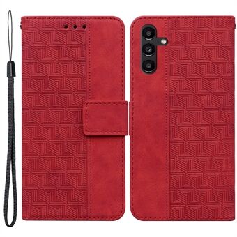 Samsung Galaxy A13 5G / A04s 4G (164,7 x 76,7 x 9,1 mm) Geometria painatus PU-nahkaa + TPU-puhelinkotelon Stand kansi käsihihnalla