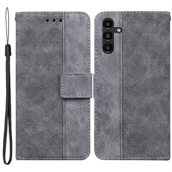 Samsung Galaxy A13 5G / A04s 4G (164,7 x 76,7 x 9,1 mm) Geometria painatus PU-nahkaa + TPU-puhelinkotelon Stand kansi käsihihnalla