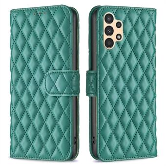 BINFEN COLOR Samsung Galaxy A13 4G / 5G / A04s 4G (164,7 x 76,7 x 9,1 mm) lompakon päällinen, BF Style-14 painettu Rhombus Stand Matta PU-nahkakotelo