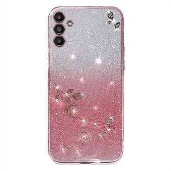 Puhelimen suojakuori Samsung Galaxy A13 5G:lle, Gradient Glitter Powder tekojalokivi kukka suojakotelo