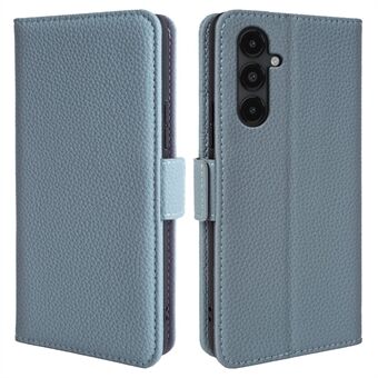 Samsung Galaxy A13 5G Litchi Texture -puhelimen lompakon Stand aitoa lehmännahkaa